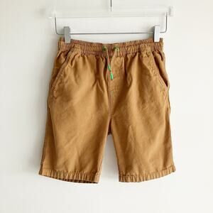 Mini Boden Boys 12 Shorts Solid Orange Brown Pockets 100% Cotton Spring Summer